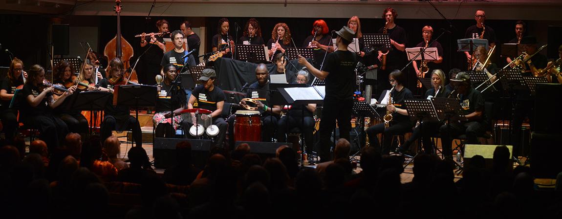 Orchestra on stage at St George's 